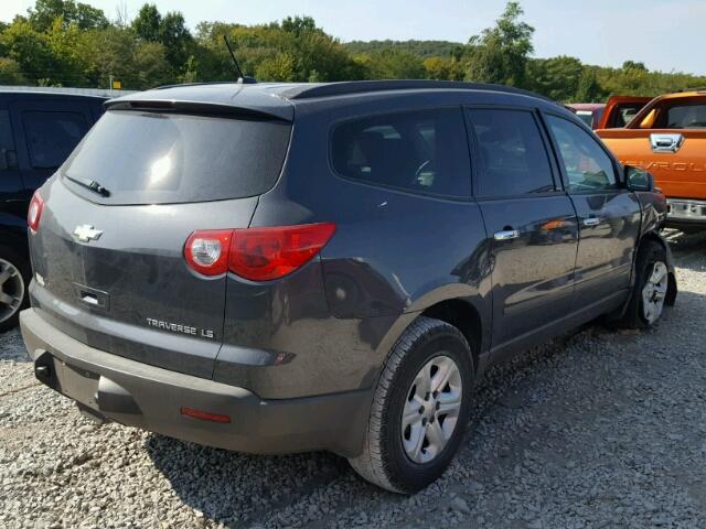 1GNKRFED6CJ328963 - 2012 CHEVROLET TRAVERSE GRAY photo 4