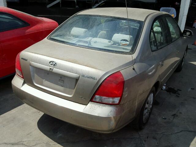 KMHDN45DX2U366853 - 2002 HYUNDAI ELANTRA GL GOLD photo 4