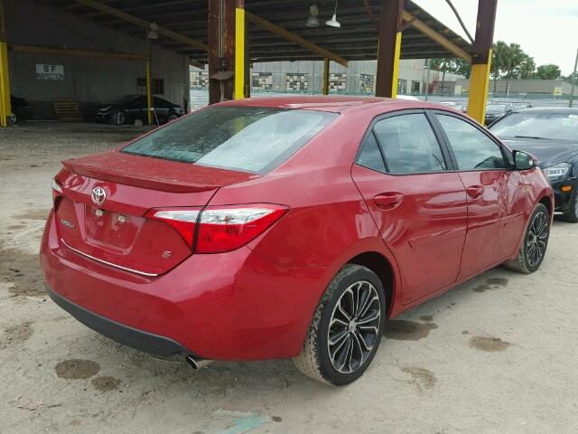 5YFBURHE8FP283926 - 2015 TOYOTA COROLLA L RED photo 4