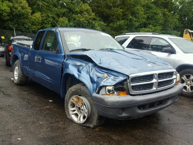 1D7GL12K84S706434 - 2004 DODGE DAKOTA SXT BLUE photo 1