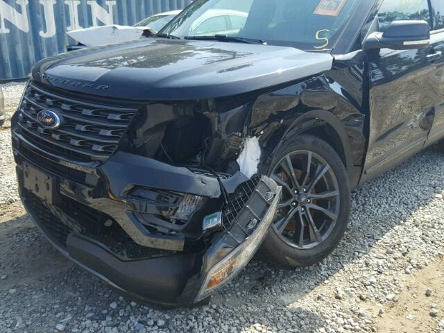 1FM5K7D85HGA91757 - 2017 FORD EXPLORER X BLACK photo 9