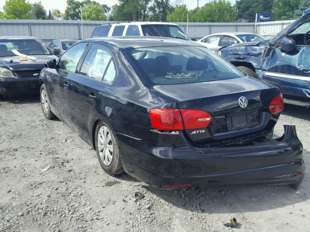 3VW2K7AJ0DM311527 - 2013 VOLKSWAGEN JETTA BASE 黑色 照片 3