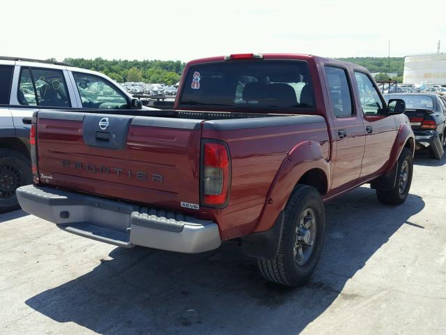 1N6ED27T14C468567 - 2004 NISSAN FRONTIER C RED photo 4