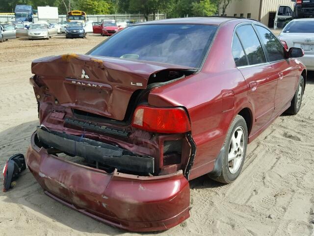 4A3AA46G93E142199 - 2003 MITSUBISHI GALANT ES BURGUNDY photo 4