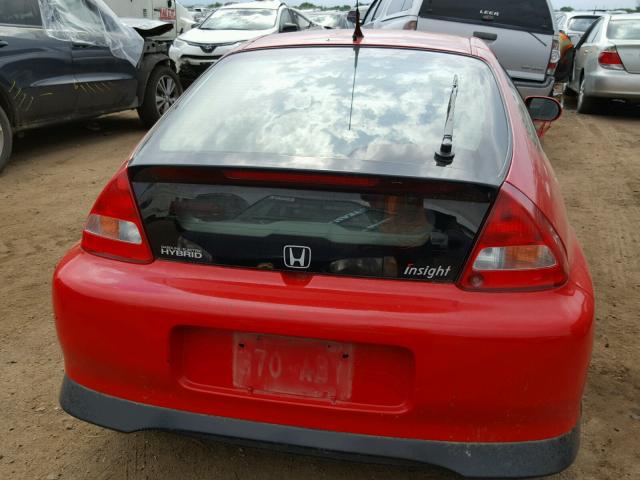 JHMZE1377YT003803 - 2000 HONDA INSIGHT RED photo 6