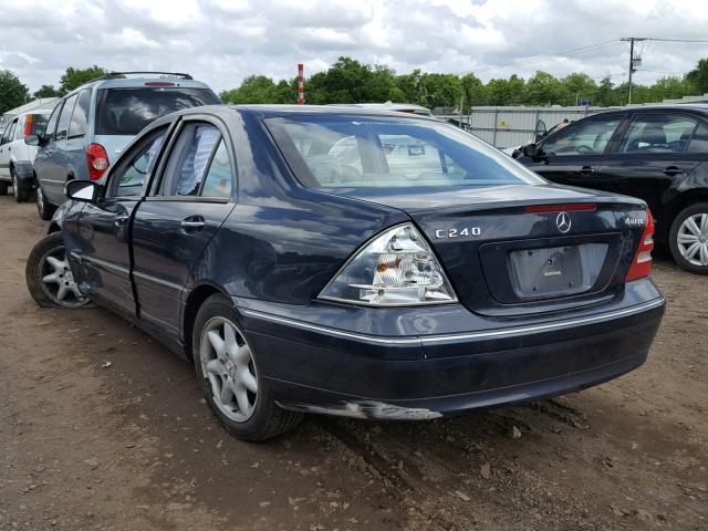 WDBRF81J14F454853 - 2004 MERCEDES-BENZ C 240 4MAT BLUE photo 3