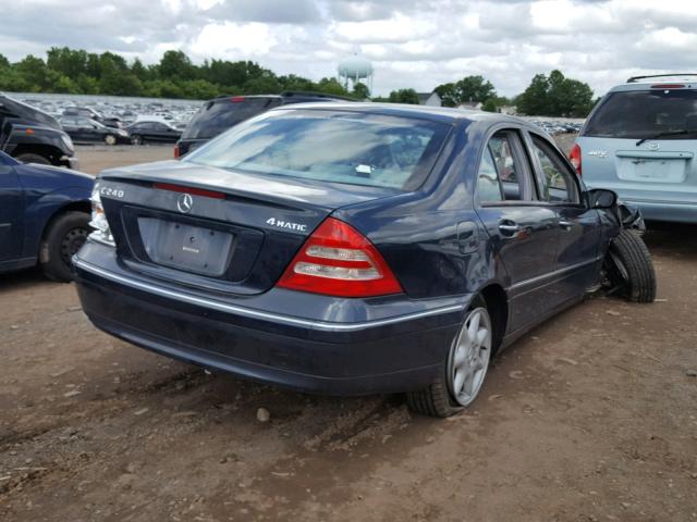 WDBRF81J14F454853 - 2004 MERCEDES-BENZ C 240 4MAT BLUE photo 4