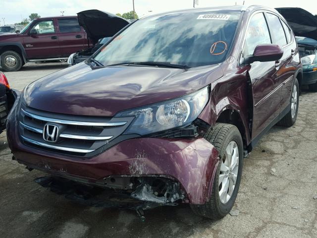 5J6RM4H73CL047623 - 2012 HONDA CR-V EXL MAROON photo 2