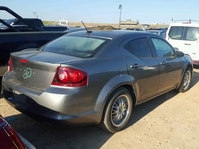 1C3CDZAB3CN221254 - 2012 DODGE AVENGER SE GRAY photo 4