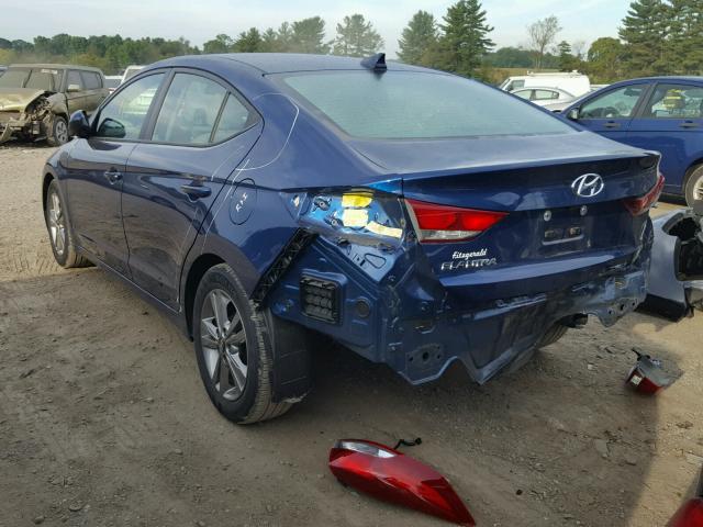 5NPD84LF0HH026663 - 2017 HYUNDAI ELANTRA SE BLUE photo 3