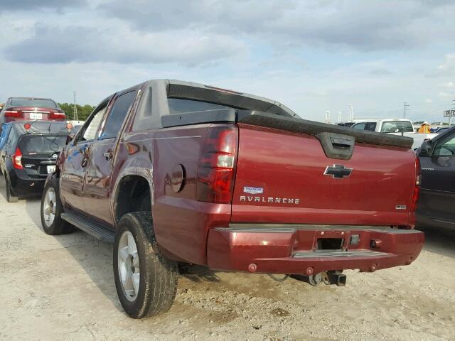 3GNEC12078G261625 - 2008 CHEVROLET AVALANCHE BURGUNDY photo 3