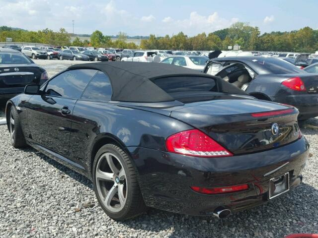 WBAEB53558CX63059 - 2008 BMW 650 I BLACK photo 3