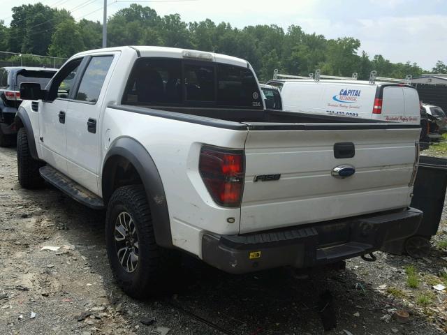 1FTFW1R69DFD09099 - 2013 FORD F150 SVT R WHITE photo 3