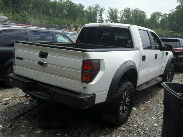 1FTFW1R69DFD09099 - 2013 FORD F150 SVT R WHITE photo 4