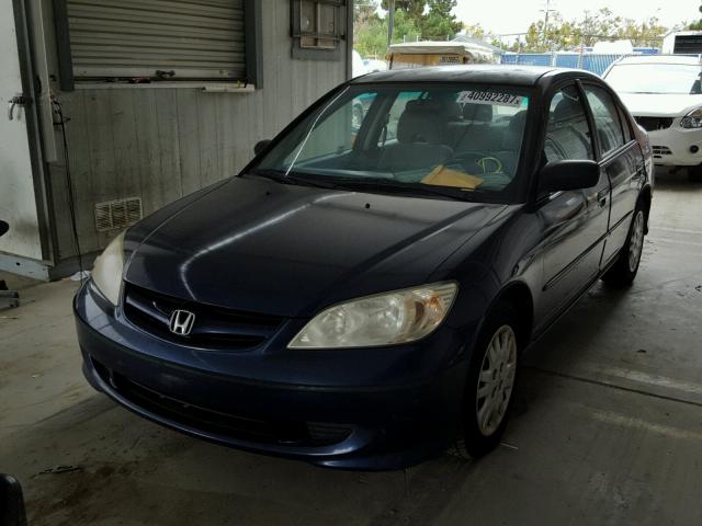 2HGES16584H511340 - 2004 HONDA CIVIC LX BLUE photo 2