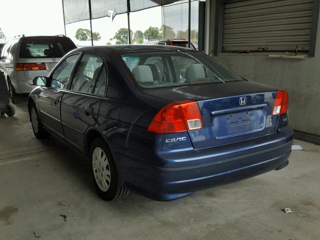 2HGES16584H511340 - 2004 HONDA CIVIC LX BLUE photo 3