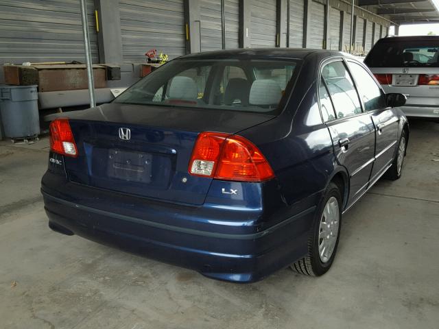 2HGES16584H511340 - 2004 HONDA CIVIC LX BLUE photo 4