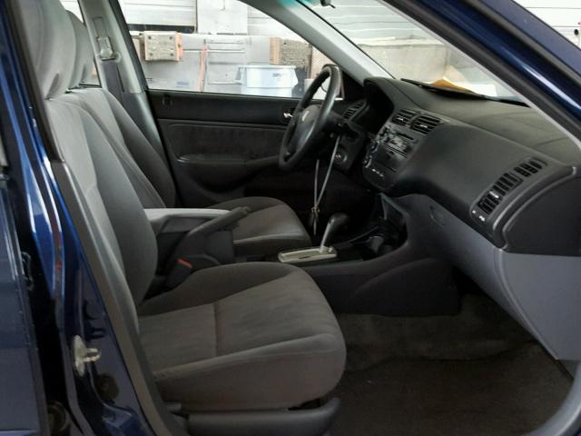 2HGES16584H511340 - 2004 HONDA CIVIC LX BLUE photo 5