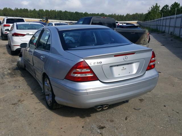 WDBRF52HX7E026381 - 2007 MERCEDES-BENZ C 230 SILVER photo 3