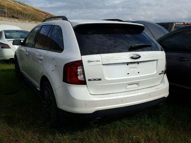 2FMDK3J97DBA51909 - 2013 FORD EDGE SEL WHITE photo 3