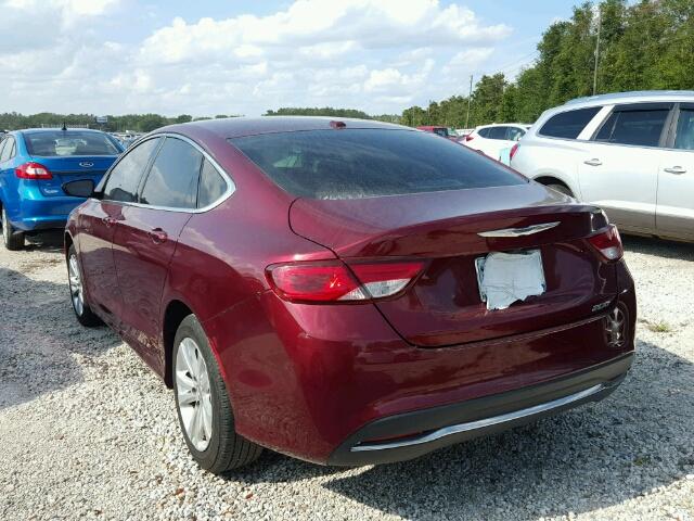 1C3CCCAB3FN746724 - 2015 CHRYSLER 200 RED photo 3