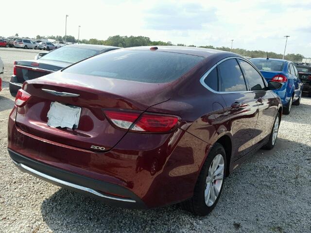 1C3CCCAB3FN746724 - 2015 CHRYSLER 200 RED photo 4