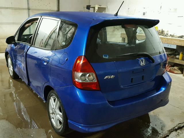 JHMGD386X8S042011 - 2008 HONDA FIT SPORT BLUE photo 3