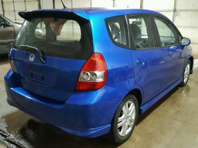 JHMGD386X8S042011 - 2008 HONDA FIT SPORT BLUE photo 4