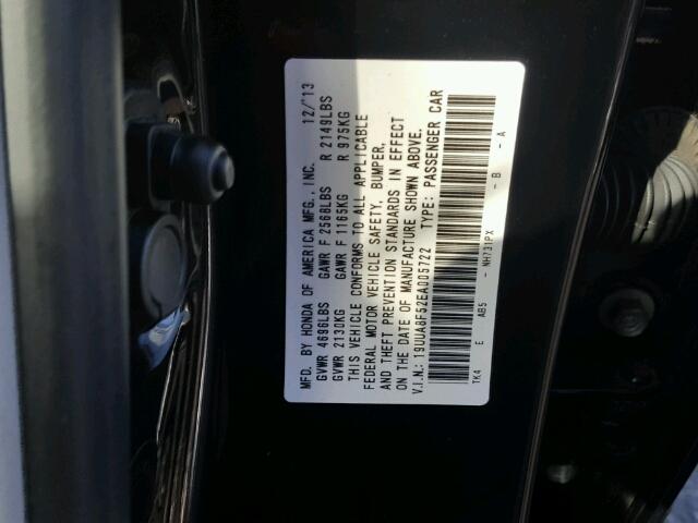 19UUA8F52EA005722 - 2014 ACURA TL TECH BLACK photo 10