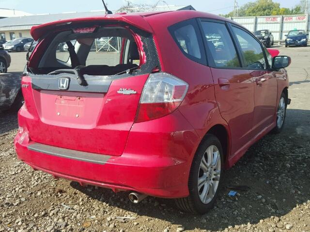 JHMGE8H44AC028887 - 2010 HONDA FIT SPORT RED photo 4