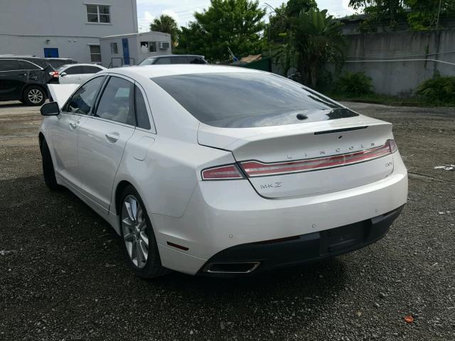 3LN6L2LU4FR623136 - 2015 LINCOLN MKZ HYBRID WHITE photo 3