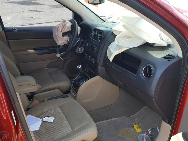 1C4NJCBA9CD601219 - 2012 JEEP COMPASS SP MAROON photo 5