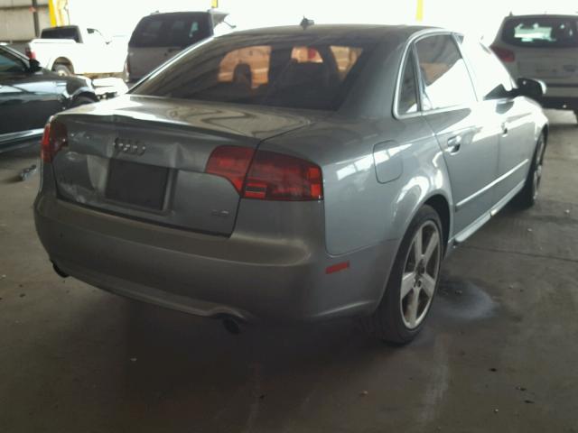 WAUAH78E48A147625 - 2008 AUDI A4 3.2 GRAY photo 4