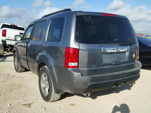 5FNYF38529B013947 - 2009 HONDA PILOT EXL GRAY photo 3