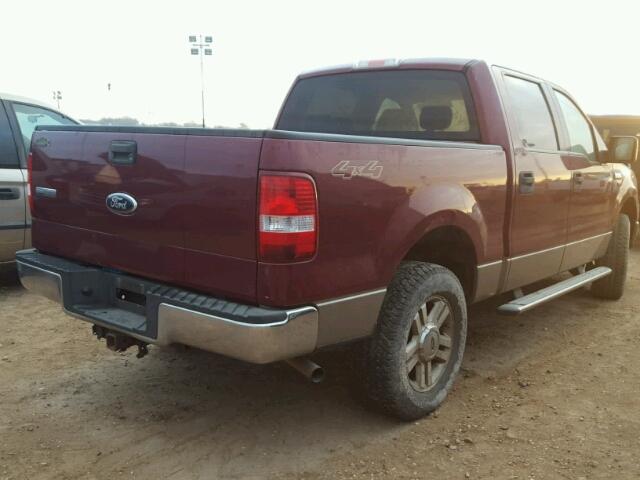 1FTPW14536KB74036 - 2006 FORD F150 BURGUNDY photo 4