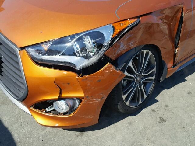 KMHTC6AE2GU279225 - 2016 HYUNDAI VELOSTER T ORANGE photo 9