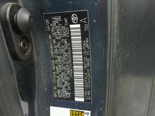 JTKDE167850056474 - 2005 TOYOTA SCION TC 蓝色 照片 10