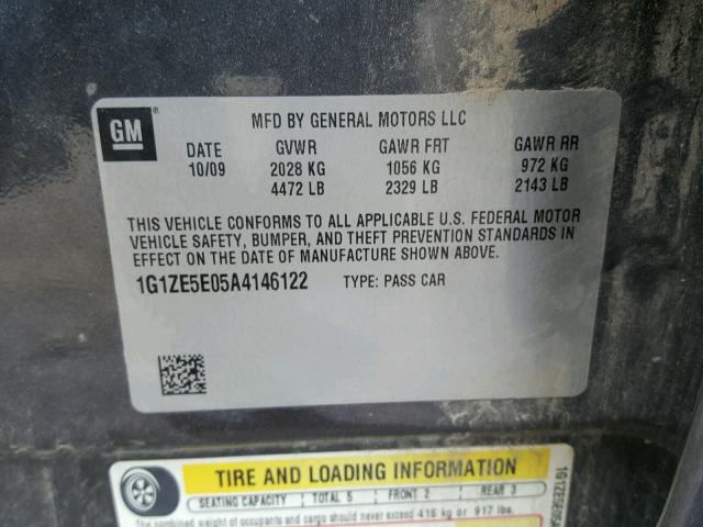 1G1ZE5E05A4146122 - 2010 CHEVROLET MALIBU LTZ 灰色 照片 10