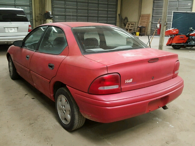 1B3ES47C6VD310016 - 1997 DODGE NEON HIGHL RED photo 3