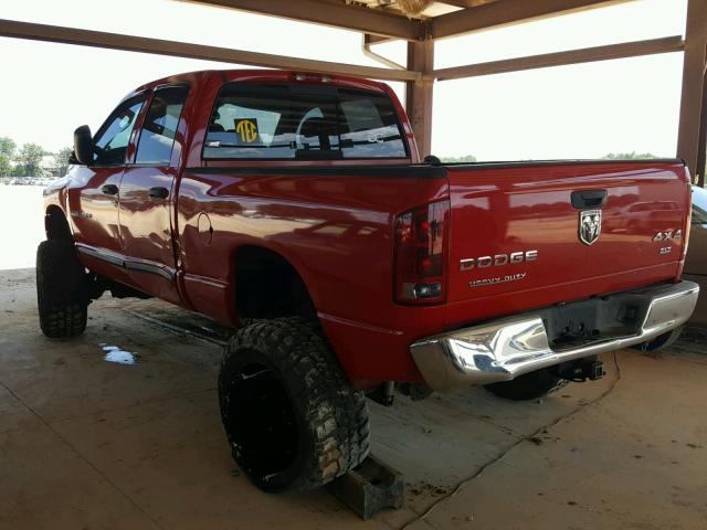 3D7KU28C04G191143 - 2004 DODGE RAM 2500 S RED photo 3