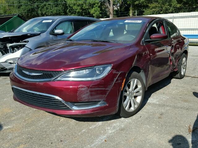 1C3CCCAB0FN737947 - 2015 CHRYSLER 200 MAROON photo 2