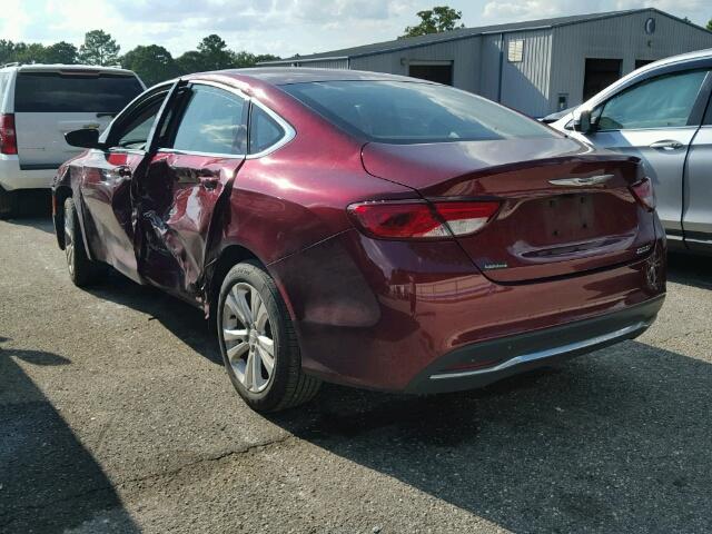 1C3CCCAB0FN737947 - 2015 CHRYSLER 200 MAROON photo 3