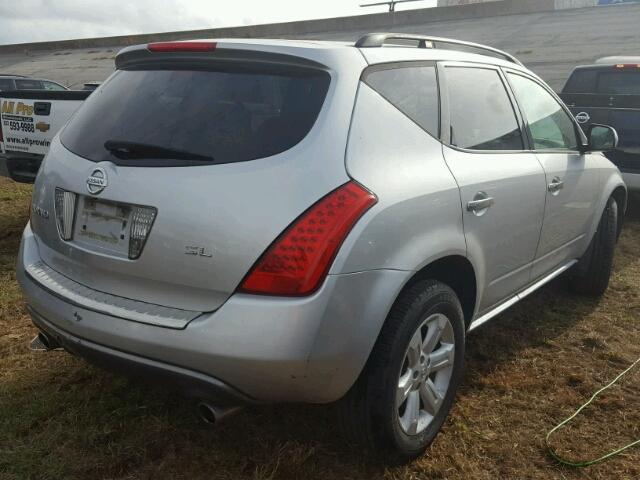 JN8AZ08T67W516190 - 2007 NISSAN MURANO SL GRAY photo 4