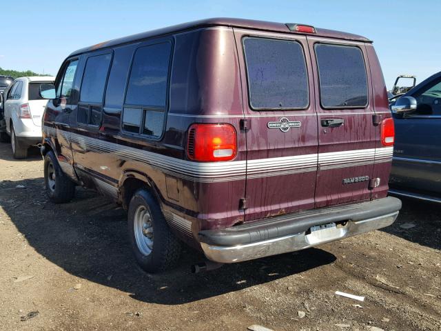 2B6HB21X4VK599435 - 1997 DODGE RAM VAN B2 MAROON photo 3