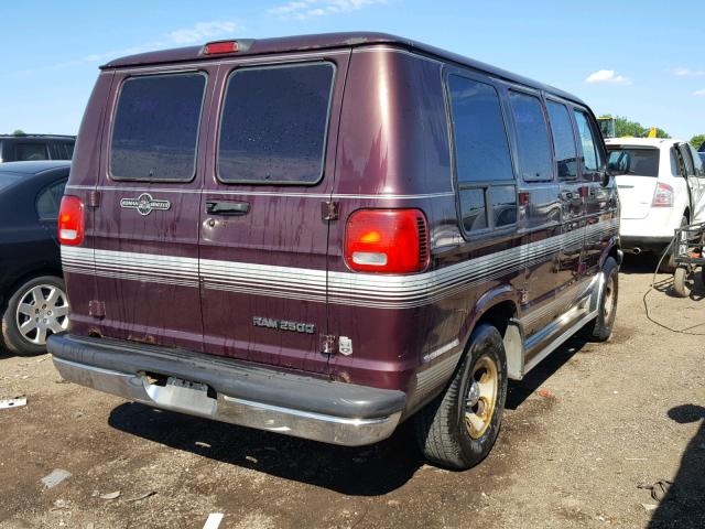 2B6HB21X4VK599435 - 1997 DODGE RAM VAN B2 MAROON photo 4