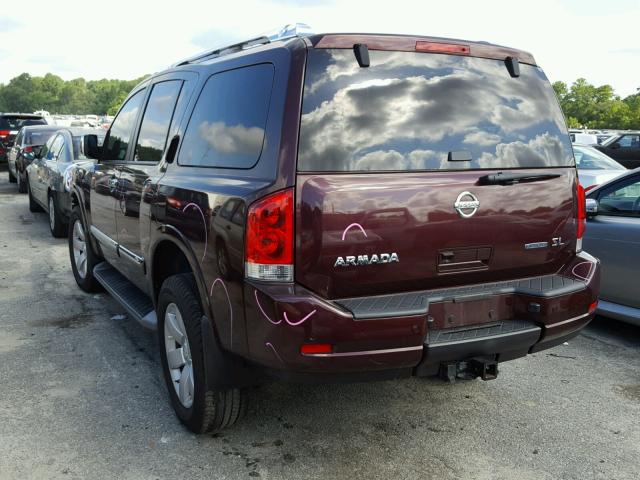 5N1BA0ND8EN606556 - 2014 NISSAN ARMADA SV MAROON photo 3