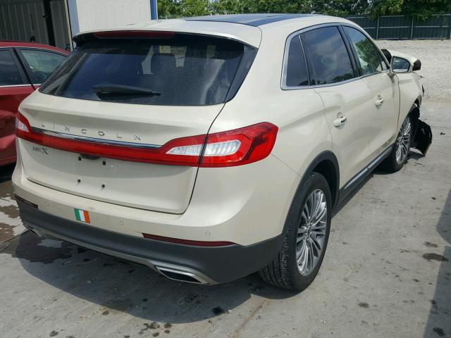 2LMTJ6LR4GBL38243 - 2016 LINCOLN MKX RESERV BEIGE photo 4