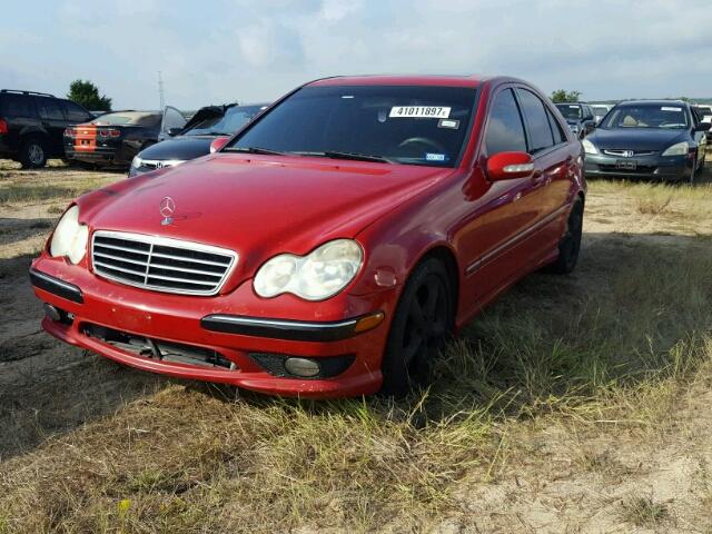 WDBRF52H96F739216 - 2006 MERCEDES-BENZ C GENERATI RED photo 2