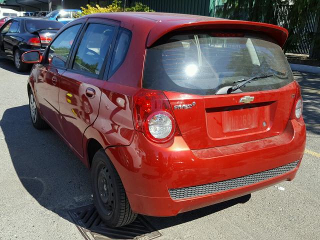 KL1TD66E19B620274 - 2009 CHEVROLET AVEO LS RED photo 3