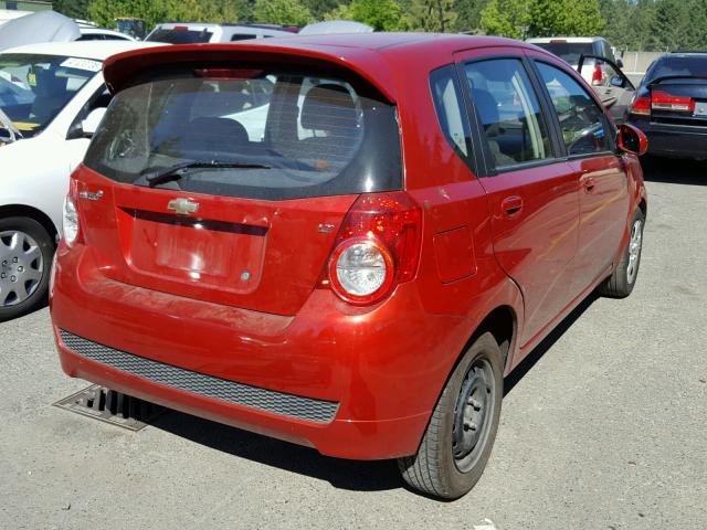 KL1TD66E19B620274 - 2009 CHEVROLET AVEO LS RED photo 4